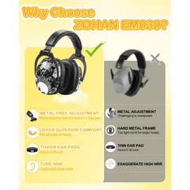 ZOHAN Kids Ear Protection 2 Pack, Hearing Protection Safety Ear Muffs for Children Have Sensory Issues, Adjustable Noise Reduction Earmuffs for Concerts, Fireworks, Air Shows(Nebula&SKULL)