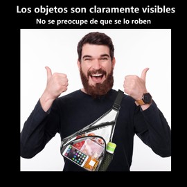 PEIONO Mochilas Transparentes, Bolsa Transparente, objetos claramente visibles, evita robos, Material Resistente, Adecuado para Estudiantes, Estadio, Conciertos y Viaje