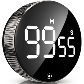 Eshome Digital Kitchen Timers, Magnetic Visual Timer Large LED Display Magnetic Countdown Countup Timer Volume Adjustable for Classroom Cooking Baking Teaching, Easy for Kids and Seniors (Black)