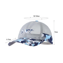 ITODA Summer Mesh Baseball Cap for Kids Quick Dry Embroidery UPF 50+ Cooling Beach Cap Adjustable Breathable Sport UV Hat Grey