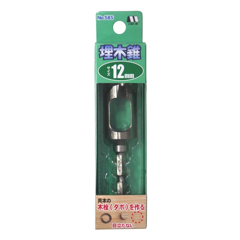 Star-M Hex Shank Drill, Countersink for Embedding Wood, 12mm, 58S-120