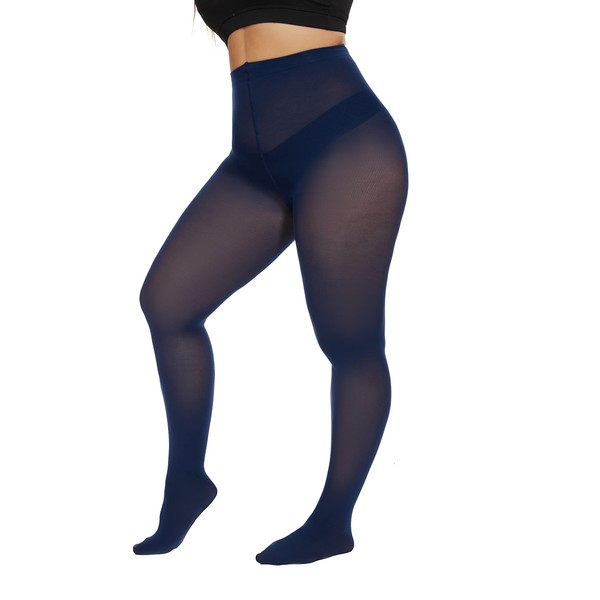 CozyWow Women's Tights Elastic Semi Opaque Tights Plus Sizes XL-4XL,