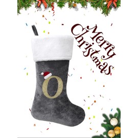 infleesh 20 Inches Monogrammed Christmas Stockings with Letters,Super Soft Christmas Stockings Large Monogram Stockings Red Letter Stockings for Christmas Holiday Xmas Gift…