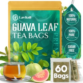 Lavitali, Guava Leaves Tea | 60 tea bags, 100% Pure Herbal Tea | Caffeine-Free, No Sugar, Eco-Friendly Filter Bags | Daily Natural Botanical, Hot or Iced Herbal Infusion