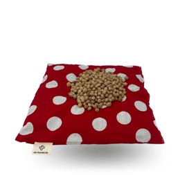 ATC Handels GmbH Cherry Stone Cushion 24 x 25 cm Red with White Dots - Grain Cushion, Relaxation Cushion, Heat Cushion, Natural Cushion XXL Natural Cherry Stones, Made in EU