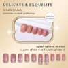 XZMeiLun Cat Eye Pink Glitter Press On Nails Short Square,