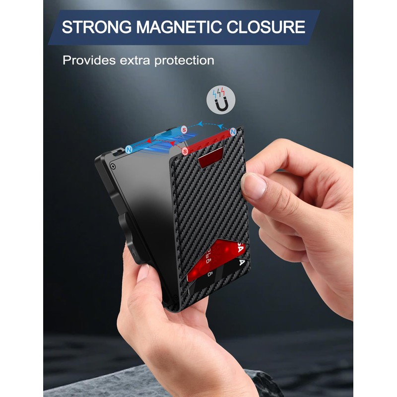 GHUKY Wallet for Men, Minimalist Slim Mens Wallet with Money