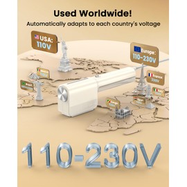 Jack ＆ Rose Travel Steamer For Clothes,110-230V,0.9Ib Light,9 * 2.6in Small Mini Travel Size,Steamer Iron 2 in 1,15s Heat-Up,Ceramic Heat Panel,For Global ＆ Europe Traveling