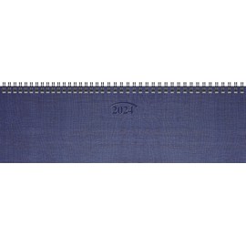 BRUNNEN Weekly Calendar Model 777 2024 2 Pages = 1 Week Sheet Size 32.6 x 10.2 cm Blue