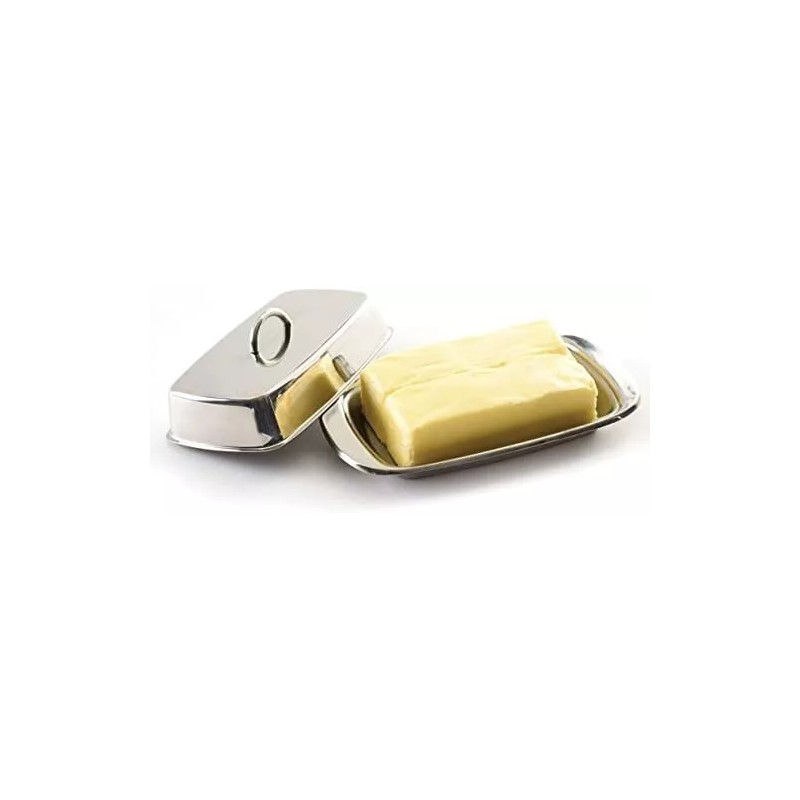 Norpro Stainless Steel Double Covered Butter Dish 7.5"L x 4"W
