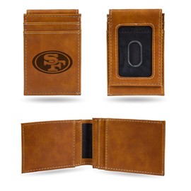 Rico Industries Laser Engraved Front Pocket Wallet, San Francisco 49ers, Brown