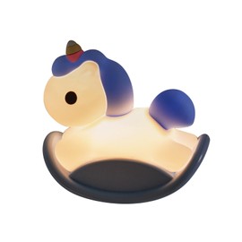 LEBOCADO Cute Rocking Horse Night Light for Kids -Silicone Rechargeable LED Nursery Lamp, Adjustable Lighting, auto-shutoff Timer, Gentle Glow for Girls and Boys, Perfect Bedside Companion -Blue