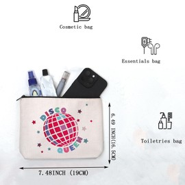 MAOFAED Retro Disco Queen Cosmetics Bag Music Lover Gift Dancing Queen Gift Bachelorette Party Gift For Women (disco queen)
