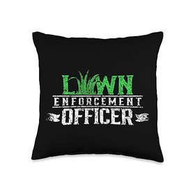 Landscaper Gardener Lawn Mowing Lawn Care Lawn Enforcement Officer Grass Mower Mowing Cut Throw Pillow, 16x16, Multicolor