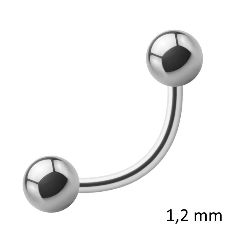 Treuheld® 1.2 mm Piercing Banana Steel | Silver | 38