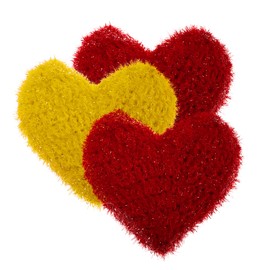 Dish Scrubber–Long Lasting, Non-Scratch, Odorless & Reusable Pot Scrubber for Kitchen, Bathroom, and Floor–Big & Durable Alternative to Rags & Sponges, Heart Shape (3PK)