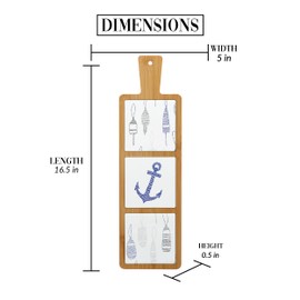 Pavilion Gift Company- Lake - 16.5" Bamboo Ceramic Trivet Lake Life Lakefront Nautical Anchor Buoy Kitchen Decor