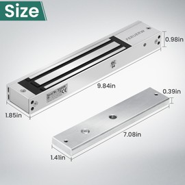 FERUERW Access Control Outswinging 600lb Electromagnetic Door Lock Kit System, with Two Remote Control, Built-in Alert Tone (Not Adsorbed Correctly)