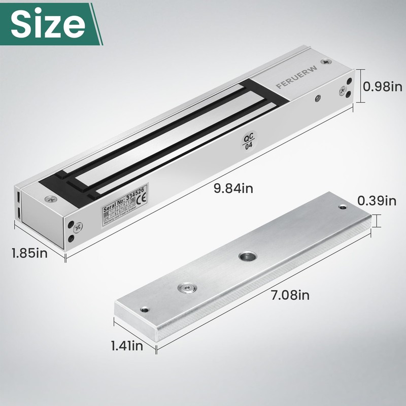 FERUERW Access Control Outswinging 600lb Electromagnetic Door Lock Kit System,