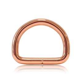 Ganzoo D Ring Made of Steel, Set of 10, Inner Dimensions 26 mm, Material Thickness 4 mm, DIY Dog Collar, Rustproof, Welded, Ideal with Paracord 550, Colour Rose Gold