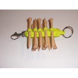 RedVex Paracord Golf Tee Holder - Bright Yellow - Holds 10 Golf Tees