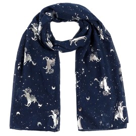 Glitter Unicorn Scarf Wraps Shawl Soft Scarves (Navy Blue)