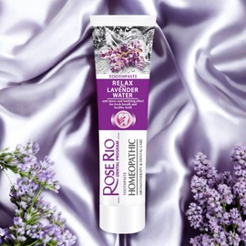 Edinco Rose-Rio Natural Toothpaste - Fluoride-Free & Homeopathic - No SLS or Microplastics - Sea Minerals, Rose, Lavender - for Dry Mouth, & Gum Health (3 Packs, Relaxing Lavender)