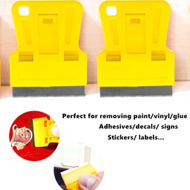 Wekoil 1.5 inch High Visibility Mini Razor Blade Scraper Glass Scraper Paint Window Scraper With 5 Metal Scraper Razor Blades 5 Dual Plastic Double Edge Razor Blades Removing Decal Stickers Old Glue
