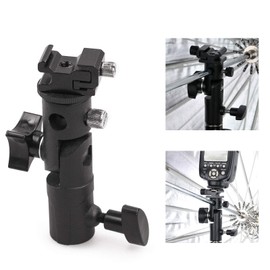Camera Flash Speedlite Mount Swivel Light Stand Bracket with Umbrella Holder for Camera DSLR, Compatible with Canon Nikon Pentax Olympus, LED Light