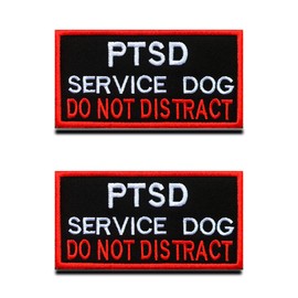 2 Pack PTSD Emotional Support Animals Patch Not All Disabilities Are Visible Vests/Harnesses Tactical Military Emblem Embroidered Closure Hook & Loop Patch