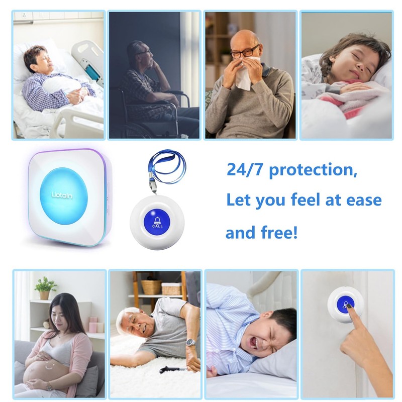 LIOTOIN Caregiver Pager Wireless Call Button for Elderly Nurse Alert