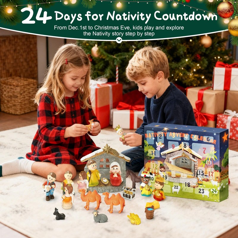 Little People Advent Calendar 2026, 24-Day Christmas Countdown Nativity Set