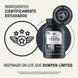 Mens Testo Fenogreco Maca L-Arginina Suplemento Alimenticio 360 Cápsulas  LIFE360 Testosterona Hombre                                                 
