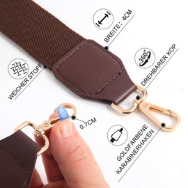 Bag Straps for Changing, Adjustable Shoulder Strap, Width 3.8 cm, Length Adjustable 80-140 cm, Shoulder Strap for Shoulder Bag, Carry Bags and Handbags, DIY Accessories for Bag, Brown