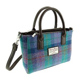 Glen Appin Harris Tweed Tote Handbag – LB1228 Brora (Colour 79 Turquoise)