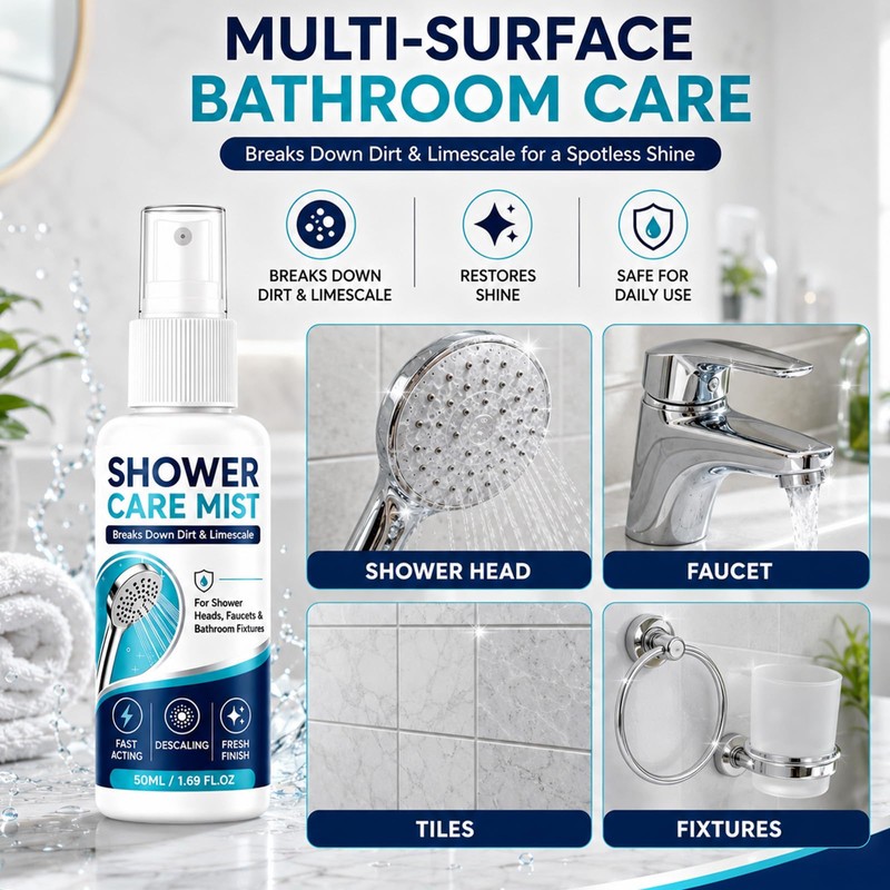 2PCS Fast-Acting Shower Limescale Remover Spray,Shower Care Mist