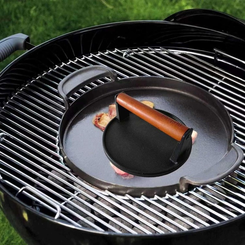 Firsgrill Burger Press 6.6" Round Heavy-Duty Cast Iron Smash Meat