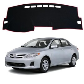 Funda para salpicadero para Toyota Corolla 2007 2008 2009 2010 2012 2013, alfombrilla para salpicadero de Toyota Corolla 2007-2013, accesorio protector para salpicadero (borde rojo)