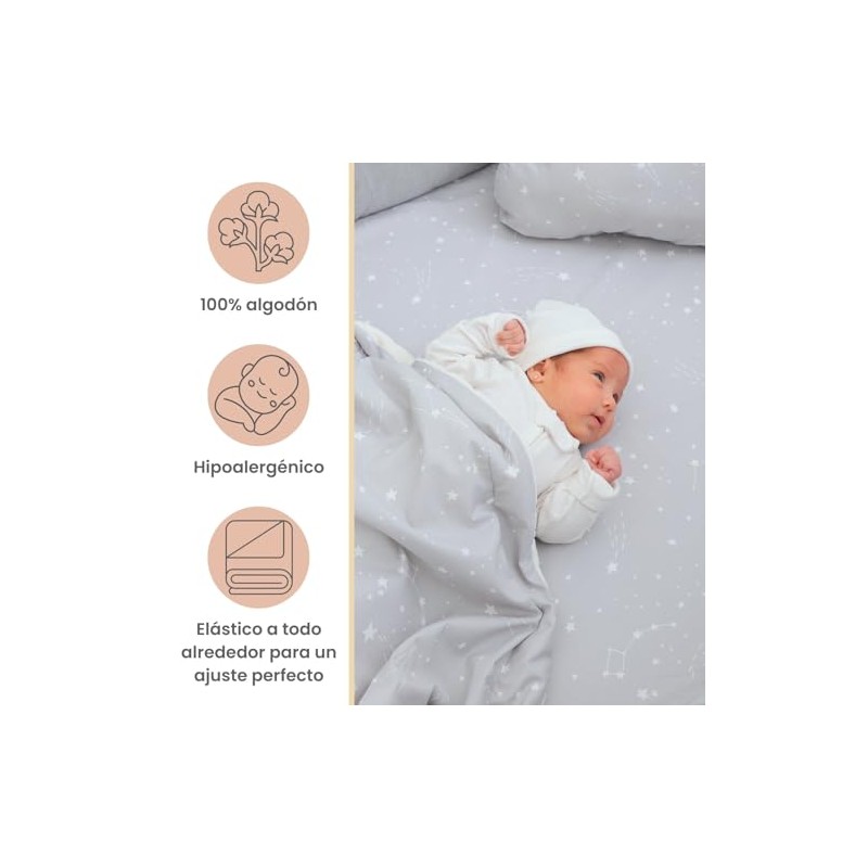 Nap Baby Set de 2 Sábanas de Cajón Cama Cuna