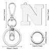Silver Letter N Keychain Monogram Gift for Women Men Initial