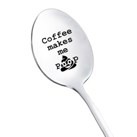 Coffee Spoons Gifts for Women Men Coffee Makes Me Poop Spoon for Dad Wife Coffee Lover Gift for Him Her Christmas Birthday Gifts for Coffee Lovers Drinkers Grandma Friends
