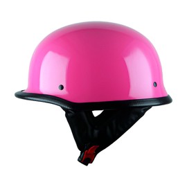 1Storm Novelty Motorcycle Half Face Helmet Open German Style DOT Approved: HKY602 Glossy Pink