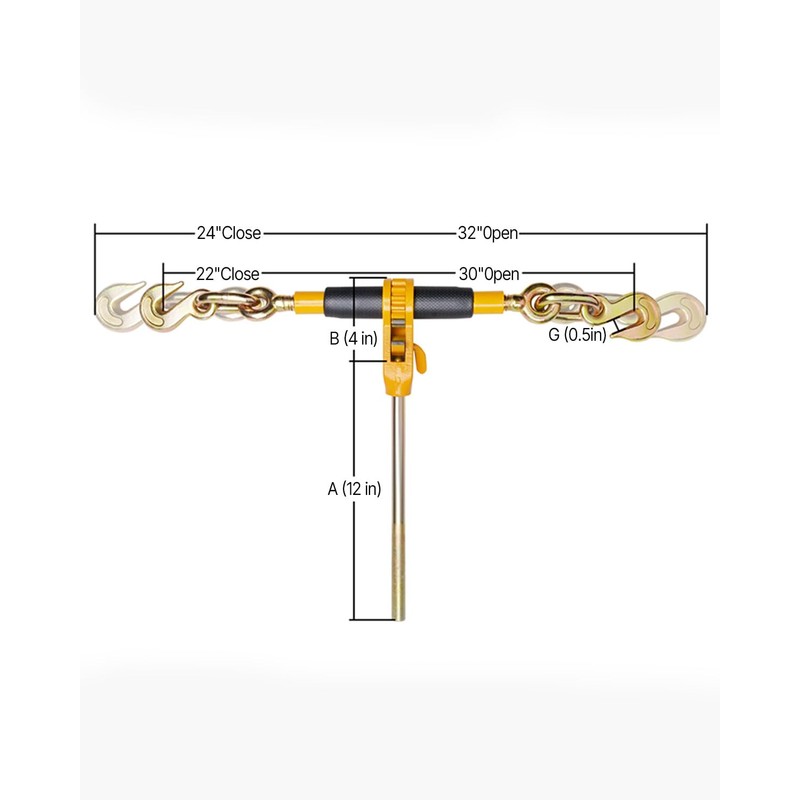 VEVOR Ratchet Chain Binder, 5/16"-3/8" Heavy Duty Load Binders, with