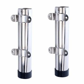 Amarine Made 2Pcs Boat Fishing Rod Holder Stainless Steel Side Mounted with Weld Brackets