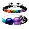 Veraly Brazalete Pulsera Piedra De Lava 7 Chakras Árbol Bodhi