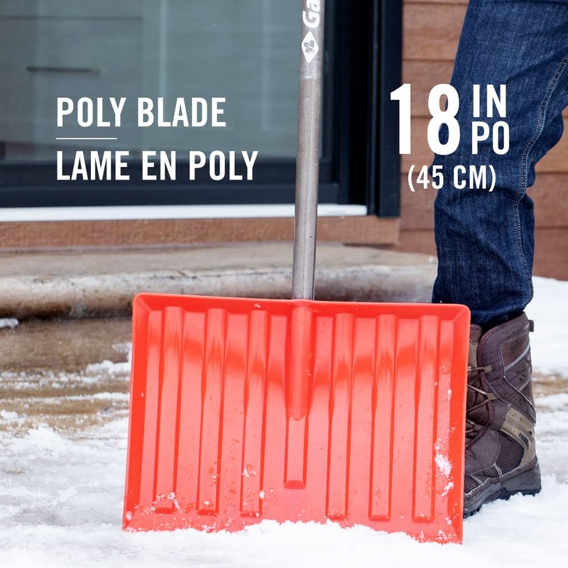 Garant NPW18KD Nordic 18-Inch Poly Blade Snow Shovel, Red