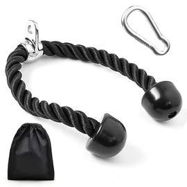 Cable De Cuerda Para Tríceps, 27 Pulgadas Nylon Antideslizante Cuerda De Tracción Fitness Fuerza Muscular Entrenamiento Tríceps Espalda Y Abs Cuerda De Brazo En Forma De V Negra Para El Hogar Y El Gimnasio
