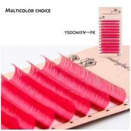 Color False Eyelash C Curl Luxury Fiber Party Stage Recital Gal Fashion Eyelash Extensions Exteron Commercial Use (Pink)