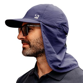 TOP-EX Large Size Sun Protection Cap, UV-Resistant Sunshade Hat, Neck Cover, Sports Hat, Running, Climbing, Outdoor, Fishing, Baseball Cap, Spring, Summer, Autumn, navy, L–XL
