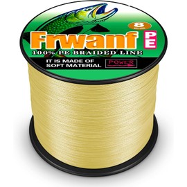 Frwanf 8 Braid PE Line for Fishing, Freshwater Fishing, Saltwater Fishing, Casting Fishing, Surf Fishing, Boat Fishing, 1000M No. 3, Yellow